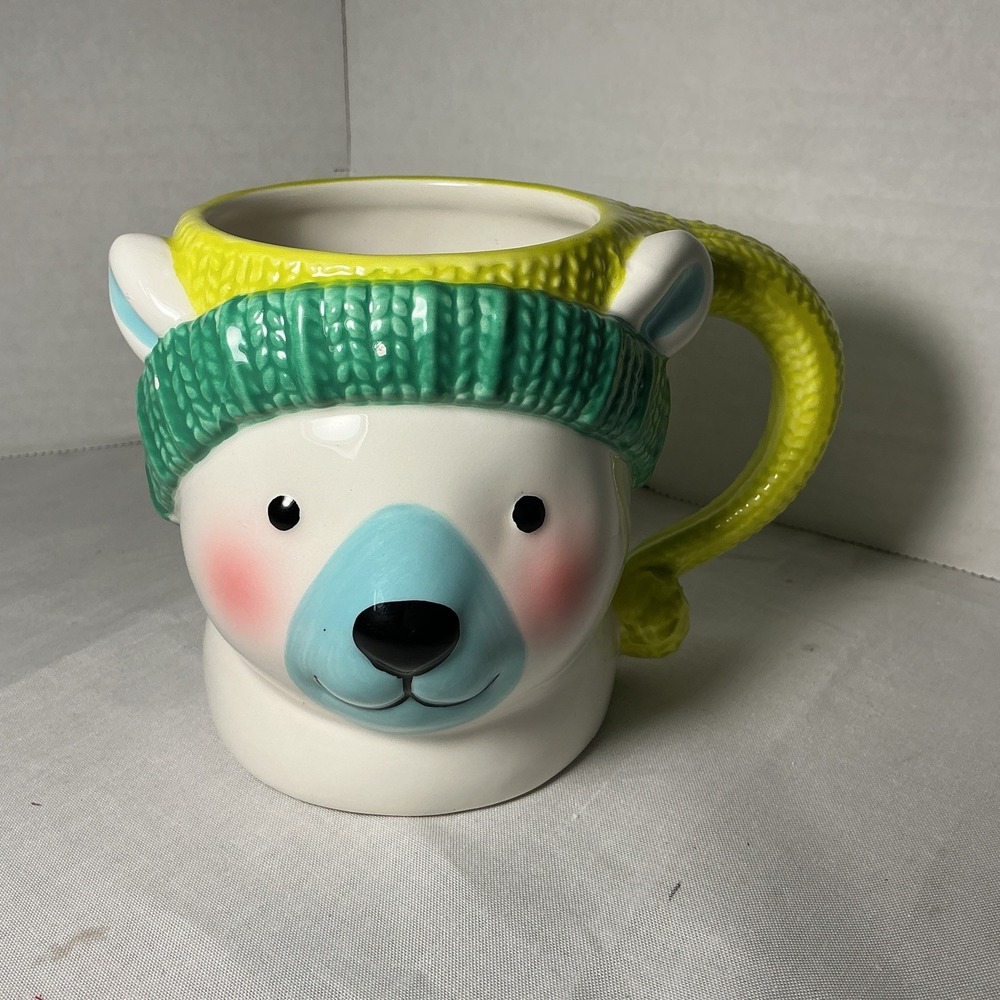 St. Nicholas Square North Pole Ceramic 3D Polar Bear Coffee Tea Mug